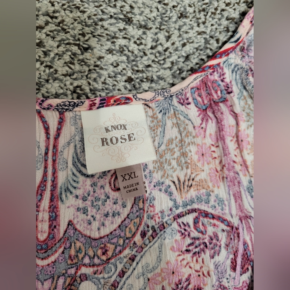 Knox Rose Multicolor Babydoll Mini Paisley Dress - Picture 2 of 4